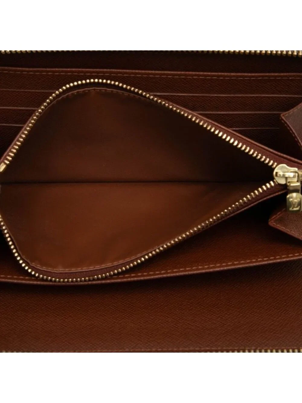Louis Vuitton Monogram Zippy Organizer Zip Around Wallet Brown Leather